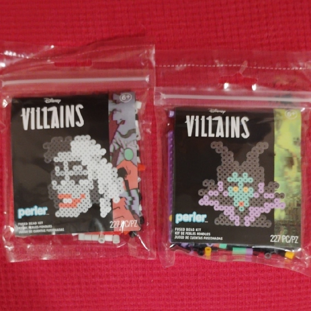 Disney Villains Perler Bead Kits – Cruella De Vil & Maleficent – 227 Pieces Each
